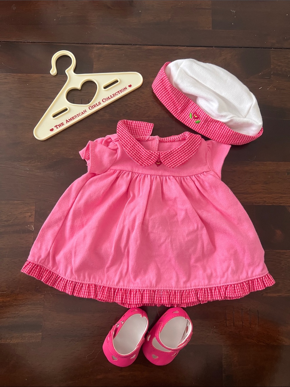 American Girl Pink Doll Dress, Hat & Shoes Set